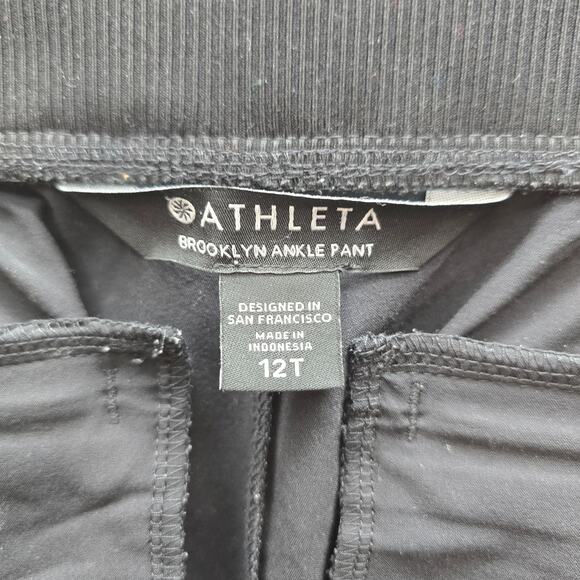 Athleta Women's Pull-On Brooklyn Ankle Pants Running Activewear Black Size 12T - Picture 3 of 5
